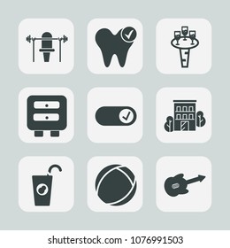 Premium set of fill icons. Such as mouth, healthy, musical, weight, glass, music, liquid, drink, white, object, health, fresh, dental, hygiene, dentistry, building, wine, dentist, fruit, house, bar, 