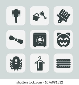 Premium set of fill icons. Such as ribbon, stroke, machine, equipment, hairstyle, cute, hair, snack, care, paintbrush, cat, brush, hanger, art, monster, white, beauty, paint, work, comb, clothing, bow