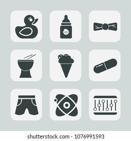 Premium set of fill icons. Such as wear, cream, space, sweet, duck, medical, milk, kid, cosmos, universe, shorts, fashion, food, white, star, percussion, plastic, bird, elegance, nutrition, template