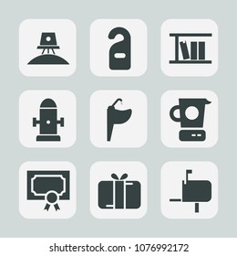 Premium set of fill icons. Such as hydrant, achievement, library, hotel, certificate, sink, planet, quiet, astronaut, service, water, label, holiday, space, book, exploration, message, fire, cooking