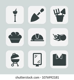 Premium set of fill icons. Such as toy, cake, barbecue, comet, drill, celebration, space, banner, dessert, shirt, wine, road, alcohol, meat, tool, sign, doughnut, hat, party, grill, drink, background