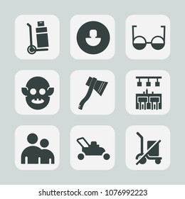 Premium set of fill icons. Such as profile, weight, human, person, eye, scale, delivery, alien, shopping, gardening, container, business, extraterrestrial, service, man, fiction, optical, avatar, ufo