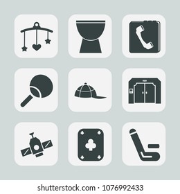 Premium set of fill icons. Such as cricket, childhood, phone, crib, leisure, bed, musical, baby, technology, poker, drum, space, child, cap, table, cute, sport, play, competition, sound, web, ping