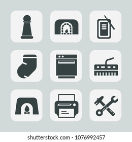 Premium set of fill icons. Such as ink, paintbrush, inkstone, hammer, play, draw, socks, knight, king, appliance, home, pawn, tool, spanner, kitchen, technology, printer, interior, culture, print, gas