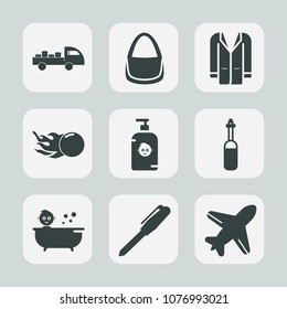 Premium set of fill icons. Such as style, baby, laboratory, transport, airplane, clothing, clothes, happy, coat, female, outfit, accessory, aircraft, comet, bath, travel, delivery, bag, wear, space