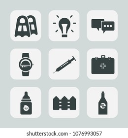 Premium set of fill icons. Such as communication, white, energy, tool, smart, dialog, medical, time, health, food, beverage, drink, bulb, electric, lamp, electricity, milk, liquid, idea, bottle, water