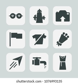 Premium set of fill icons. Such as faucet, floral, bouquet, paper, photo, blossom, glasses, picture, dress, flight, clothing, flag, flower, object, hippie, boho, nature, shirt, clothes, sunglasses