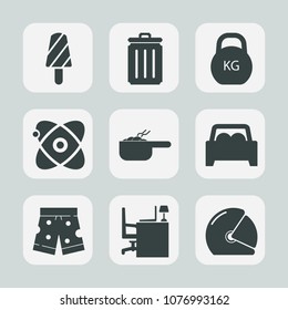 Premium set of fill icons. Such as recycle, bin, dessert, desk, weight, astronomy, cosmos, car, trash, table, motorcycle, can, motorbike, food, fashion, helmet, recycling, business, ecology, snack