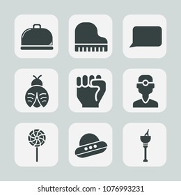 Premium set of fill icons. Such as finger, dish, dental, insect, concert, ice, sweet, fly, candy, plate, restaurant, lady, concept, dentist, bubble, dentistry, service, bug, spacecraft, dragon, people