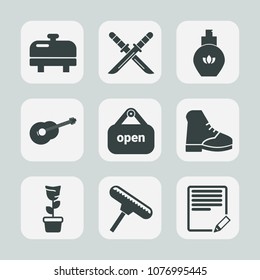 Premium set of fill icons. Such as paint, pot, female, beauty, room, sword, green, roller, open, samurai, boiler, musical, edit, business, home, water, perfume, fashion, weapon, write, traditional
