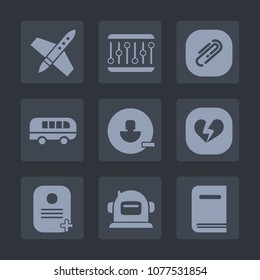 Premium set of fill icons. Such as shuttle, rocket, paper, avatar, craft, account, music, traffic, document, heart, identity, library, attachment, clip, road, science, ship, travel, space, spaceship