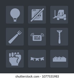Premium set of fill icons. Such as dont, people, box, transport, notification, happy, message, delivery, business, sport, transportation, air, skydiver, dinner, celebration, food, skydiving, hand, fly