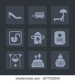 Premium set of fill icons. Such as hot, open, nutrition, campfire, speed, traffic, sunbed, fly, food, lady, road, high, fireplace, street, footwear, protection, bonfire, heel, bottle, female, security