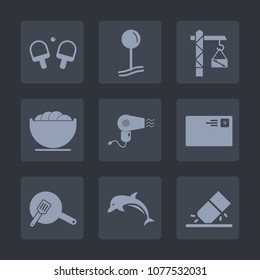 Premium set of fill icons. Such as drop, construction, hammer, dish, map, ball, drill, tennis, rubber, pointer, eraser, collection, activity, sport, ocean, communication, food, cooking, sign, nature