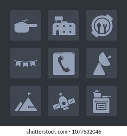 Premium set of fill icons. Such as holiday, signal, meal, stew, food, dinner, station, urban, fun, planet, architecture, radio, nutrition, nature, phone, pot, dish, lunch, book, happy, technology, kid