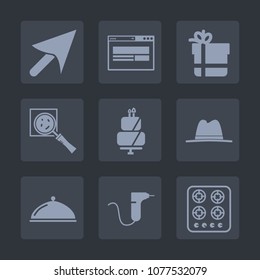 Premium set of fill icons. Such as cursor, gas, computer, hat, home, dentistry, search, find, oven, zoom, stove, dessert, drill, bow, kitchen, arrow, clinic, box, ribbon, cook, internet, service, cake
