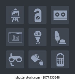 Premium set of fill icons. Such as ink, calligraphy, privacy, pen, business, motel, media, artist, music, drink, drawing, paint, color, telephone, old, location, quiet, technology, vintage, door, art