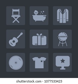 Premium set of fill icons. Such as grill, boy, bbq, dvd, kid, new, box, bath, computer, disc, care, guitar, white, cute, present, meat, shirt, seat, gift, style, hygiene, star, sign, cd, clothes, coat