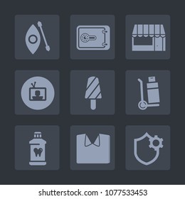 Premium set of fill icons. Such as money, tv, hygiene, truck, supermarket, summer, cargo, activity, ice, safe, fruit, health, currency, business, canoeing, grocery, transportation, delivery, finance