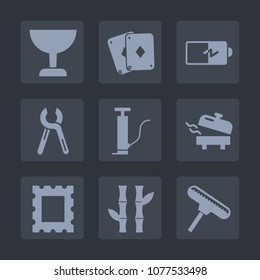 Premium set of fill icons. Such as charger, reparation, poker, border, power, zoom, card, casino, sign, nature, water, boiler, renovation, asian, service, pump, tool, full, brush, game, picture, half