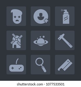 Premium set of fill icons. Such as abstract, hipster, graphic, account, space, wrench, electricity, street, mill, retro, game, glass, play, grunge, add, energy, planet, fashion, earth, nature, social