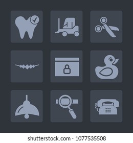 Premium set of fill icons. Such as care, rubber, phone, technology, car, lamp, truck, toy, tooth, website, vehicle, research, child, jewelry, health, lock, white, cut, light, laptop, service, play