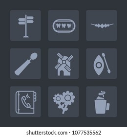 Premium set of fill icons. Such as nature, hygiene, care, sign, street, power, water, arrow, fashion, accessory, road, kitchen, kayak, white, electricity, wind, jewelry, mouth, phone, dentist, spring
