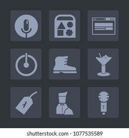 Premium set of fill icons. Such as web, power, control, fashion, alcohol, toy, footwear, voice, child, food, bear, drink, button, sound, record, karaoke, microphone, home, technology, flight, website