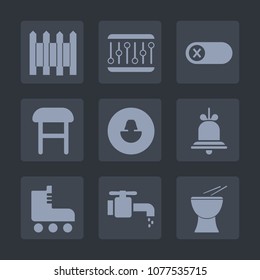 Premium set of fill icons. Such as bell, barrier, equality, water, comfortable, tap, deactivate, security, sink, notification, energy, interior, human, protection, concept, sport, skating, alarm, old