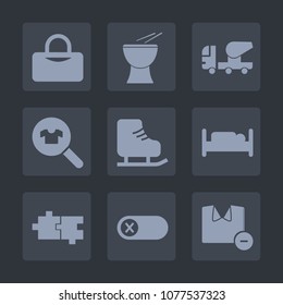 Premium set of fill icons. Such as concrete, cement, puzzle, bag, energy, fashion, instrument, percussion, skating, fitness, musical, concert, sound, equipment, machinery, industrial, male, object