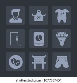 Premium set of fill icons. Such as sign, japan, caffeine, clothing, business, man, bouquet, chart, japanese, coffee, medicine, wear, baby, young, pharmacy, boy, casual, health, restaurant, fashion