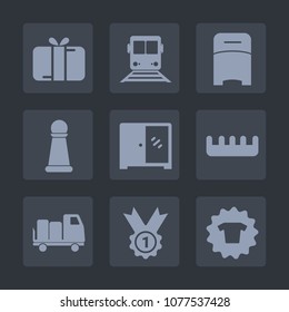 Premium set of fill icons. Such as house, hotel, holiday, ribbon, cabinet, interior, transportation, shirt, bedroom, beauty, winner, present, fashion, modern, piece, care, vehicle, christmas, bow, box