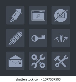 Premium set of fill icons. Such as firework, envelope, grill, celebration, equipment, technology, kebab, dinner, media, repair, light, meal, message, mail, year, meat, sign, shish, new, camera, food
