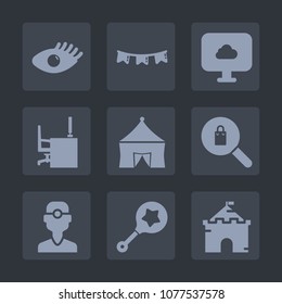 Premium set of fill icons. Such as dentistry, decoration, event, colorful, flag, beautiful, rattle, health, office, care, woman, building, work, baby, clinic, cloud, infant, fashion, clothes, circus