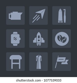 Premium set of fill icons. Such as dress, caffeine, toothbrush, aircraft, patriotism, gadget, craft, airplane, concept, aviation, hygiene, bean, country, female, nation, smart, closeup, comfortable