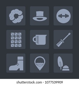 Premium set of fill icons. Such as muffin, fitness, chocolate, food, dumbbell, candy, dessert, doughnut, location, sport, sign, weight, foot, liquid, business, white, health, cake, black, calligraphy