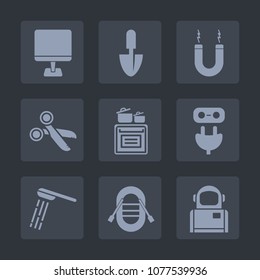 Premium set of fill icons. Such as modern, astronaut, space, cosmos, plug, power, electricity, hygiene, stove, paper, science, monitor, shower, bathroom, black, magnetic, construction, cook, oven, cut