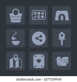 Premium set of fill icons. Such as leather, restaurant, game, play, christmas, style, fashion, poker, map, spring, location, travel, object, warm, background, soup, road, animal, bird, button, house