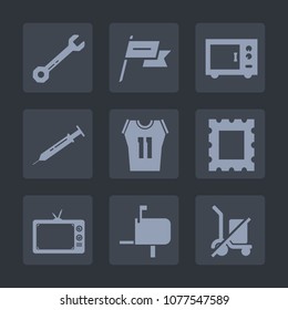 Premium set of fill icons. Such as technology, mailbox, scale, shopping, game, television, photo, wind, box, picture, shipping, mail, frame, patriotism, waving, mixer, shirt, post, equipment, state