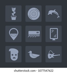 Premium Set Of Fill Icons. Such As Green, Wheel, Auto, Style, Guitar, Interior, Hipster, Ocean, Decoration, Car, Sign, Transportation, Wildlife, Pot, Work, Nature, Conditioning, Air, Rubber, Speed