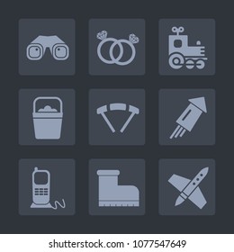 Premium set of fill icons. Such as space, train, festival, holiday, handle, event, love, footwear, stationary, diamond, water, ring, parachute, bucket, toy, wedding, object, jump, travel, celebration
