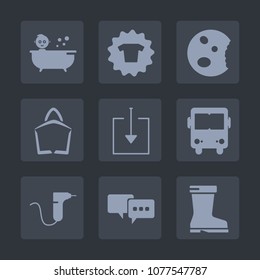 Premium set of fill icons. Such as kid, doughnut, dentistry, baby, leather, white, dessert, speech, footwear, care, download, hygiene, clothes, muffin, bag, boy, food, transport, medical, drill, web, 