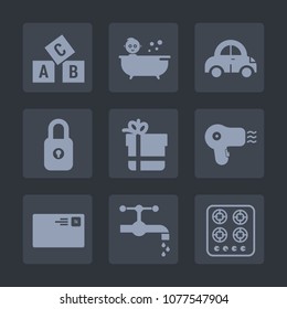 Premium set of fill icons. Such as kitchen, shower, package, send, lock, bow, cute, gift, security, automobile, box, hygiene, white, education, reading, drive, faucet, baby, care, boy, water, letter