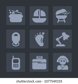 Premium set of fill icons. Such as small, old, kitchen, knife, grilled, grill, briefcase, table, mobile, location, telephone, phone, cook, barbecue, transport, industrial, ocean, beautiful, spoon, hot