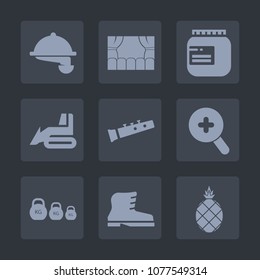 Premium set of fill icons. Such as dish, movie, machinery, waitress, fruit, woman, waiter, construction, leather, fresh, art, fashion, work, theater, machine, tropical, food, heavy, cafe, people, zoom
