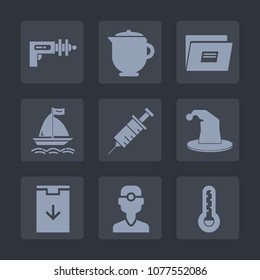 Premium set of fill icons. Such as equipment, sign, science, clinic, breakfast, extreme, tool, future, care, board, dentistry, wind, dentist, futuristic, hot, temperature, pot, paper, space, sport