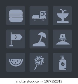 Premium set of fill icons. Such as car, fun, cargo, location, water, island, dinner, space, truck, travel, hamburger, architecture, art, child, shipping, delivery, astronaut, kid, exploration, money