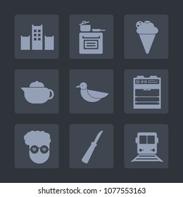 Premium set of fill icons. Such as knife, hotel, sweet, breakfast, cook, beverage, transportation, dessert, cream, style, animal, home, wildlife, cooking, hot, vacation, nature, white, summer, sky