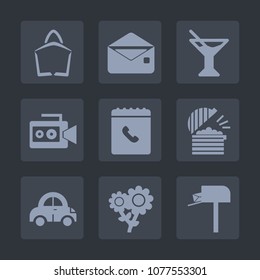 Premium set of fill icons. Such as camera, store, internet, film, summer, cocktail, handle, vehicle, transportation, book, chef, party, letter, web, buy, mailbox, box, restaurant, juice, food, drink, 