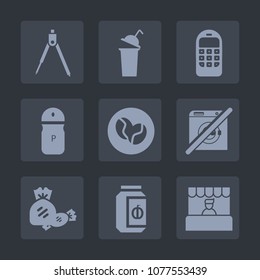 Premium set of fill icons. Such as glass, pepper, drawing, engineering, spice, geometry, coffee, market, sign, hot, seasoning, sweet, lollipop, metal, phone, cooking, tool, salt, wireless, call, old